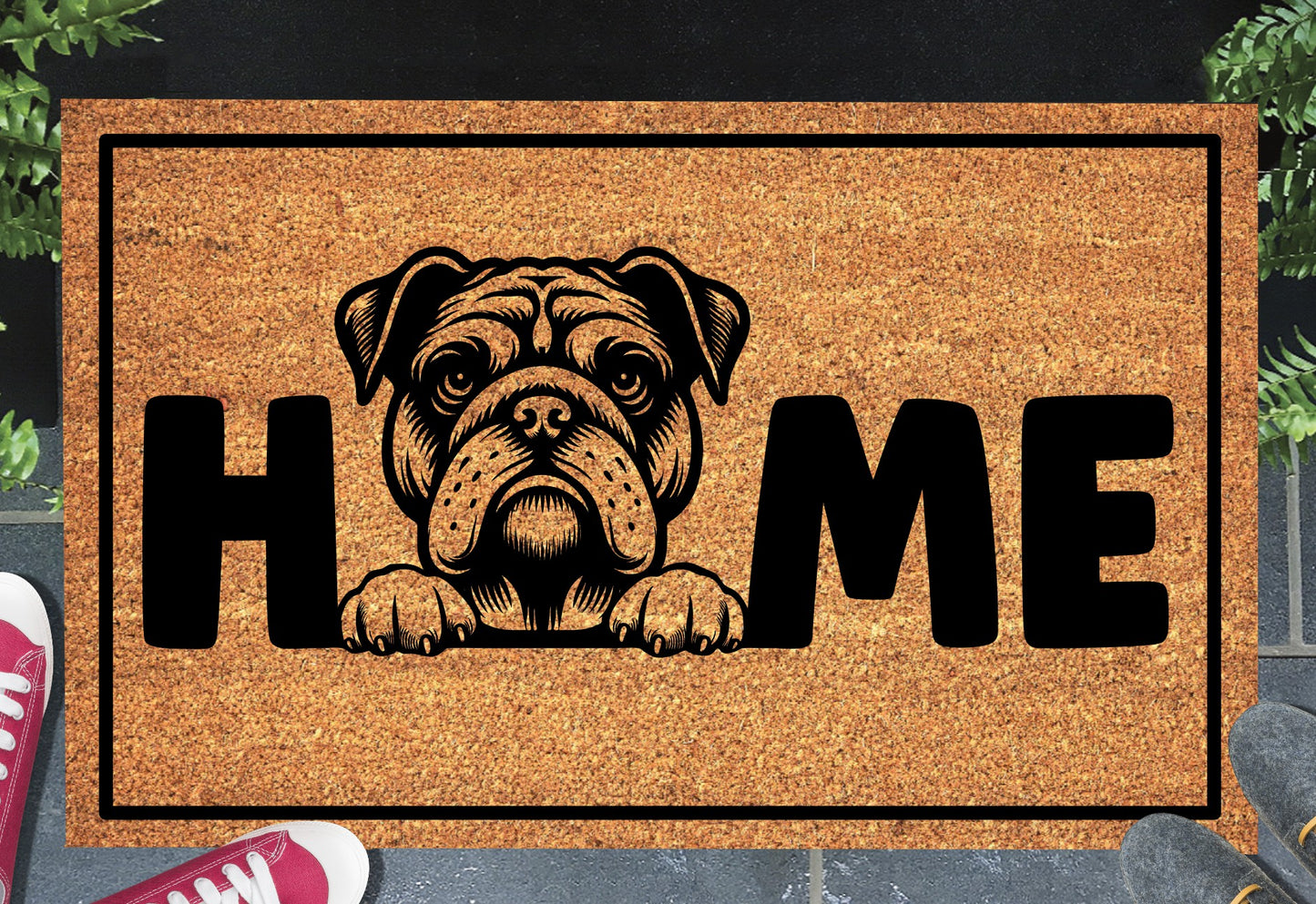 American Bulldog Doormat #2 - American Bulldog Welcome Mat - 3 Sizes Available