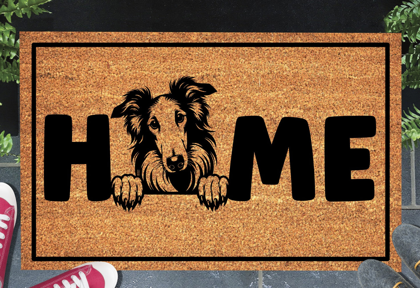 Borzoi Doormat #1 - Borzoi Welcome Mat - 3 Sizes Available