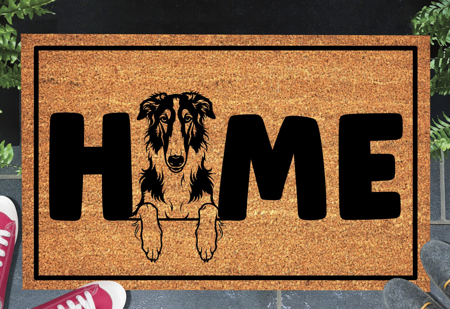 Borzoi Doormat #4 - Borzoi Welcome Mat - 3 Sizes Available