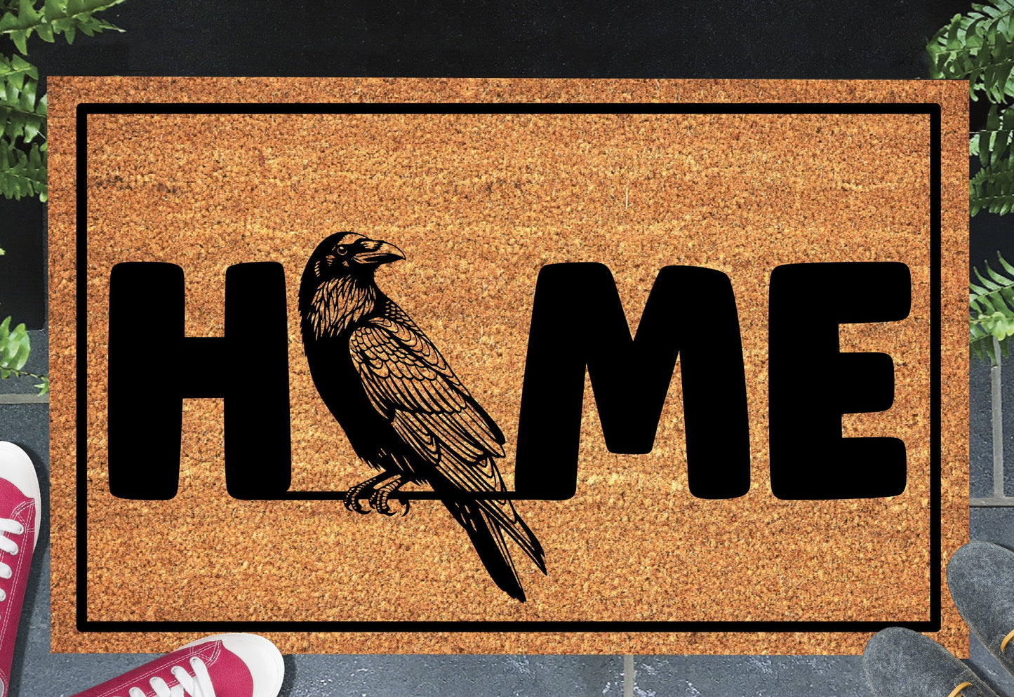 Raven Doormat #2 - Raven Welcome Mat - 3 Sizes Available