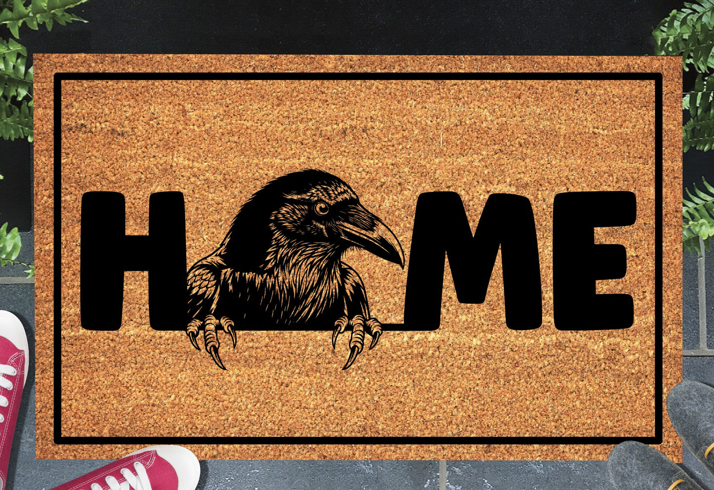 Raven Doormat #3 - Raven Welcome Mat - 3 Sizes Available