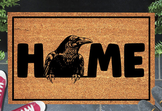 Raven Doormat #4 - Raven Welcome Mat - 3 Sizes Available