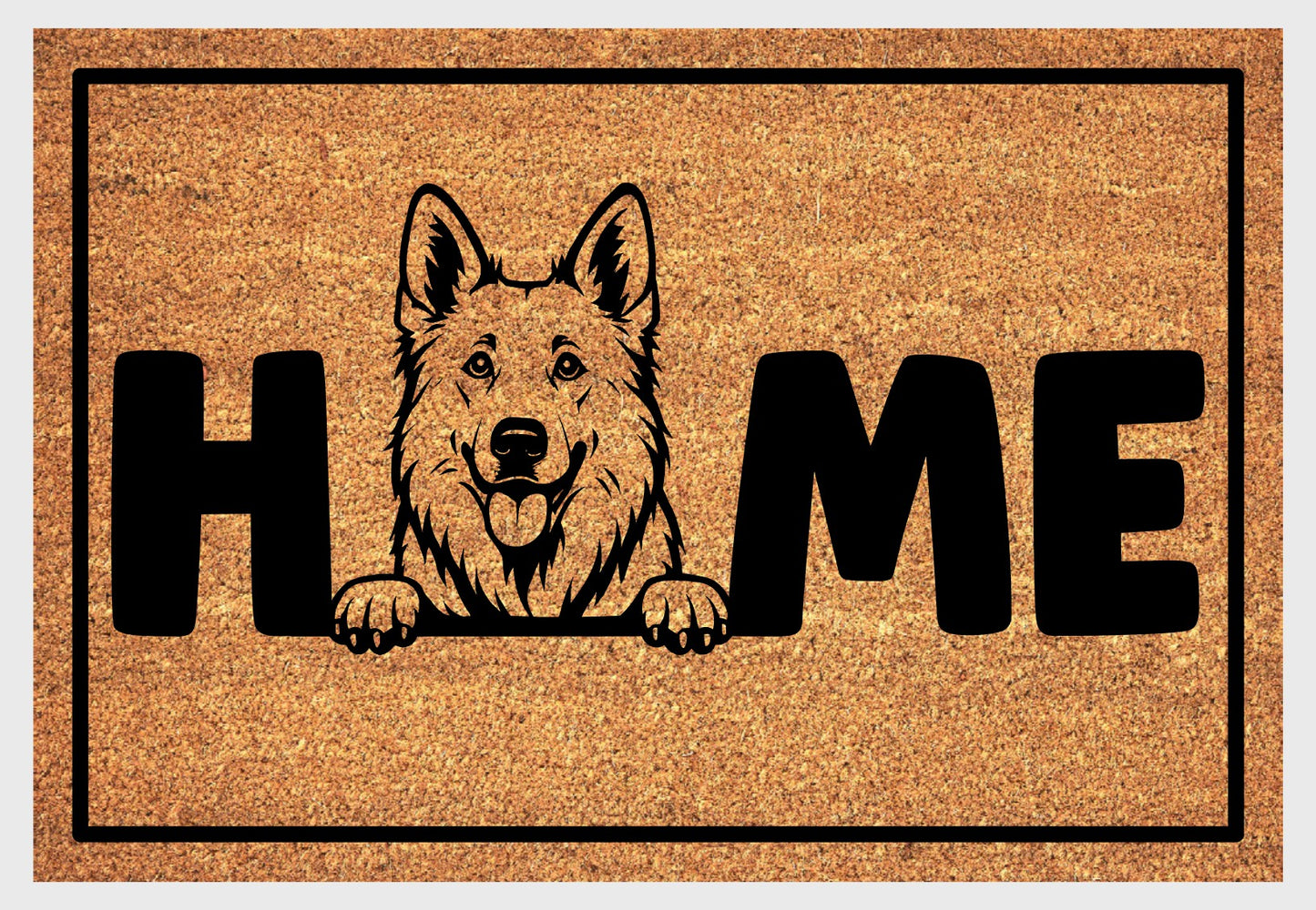Swiss Shepherd Doormat #1 - White Swiss Shepherd Welcome Mat - 3 Sizes Available