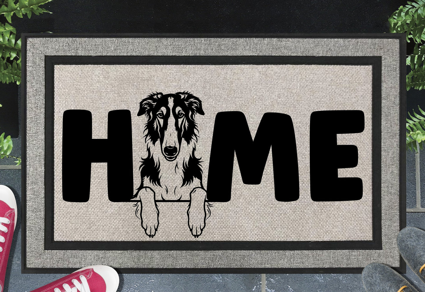 Borzoi Doormat #4 - All Weather - Borzoi Welcome Mat