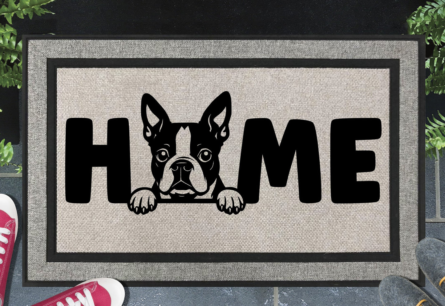 Boston Terrier Doormat #3 - All Weather - Boston Terrier Welcome Mat
