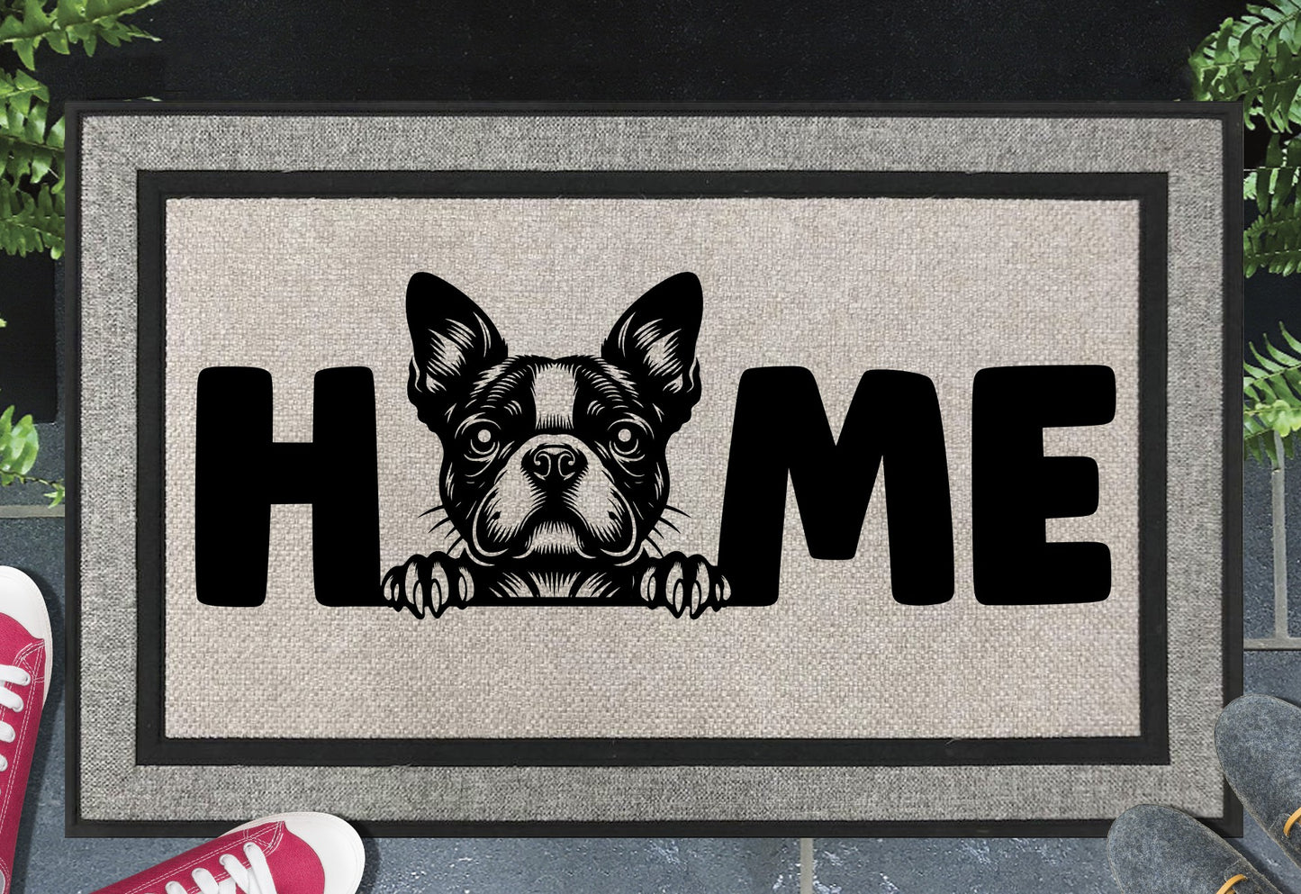Boston Terrier Doormat #4 - All Weather - Boston Terrier Welcome Mat