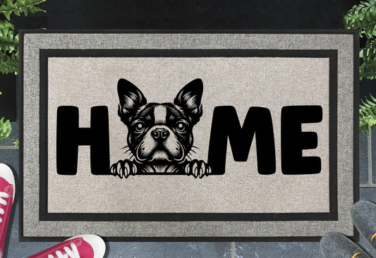 Boston Terrier Doormat #4 - All Weather - Boston Terrier Welcome Mat