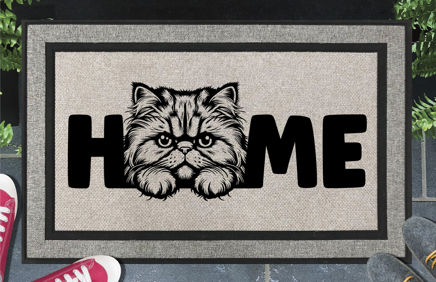 Persian Cat Doormat #2 - All Weather - Persian Cat Welcome Mat