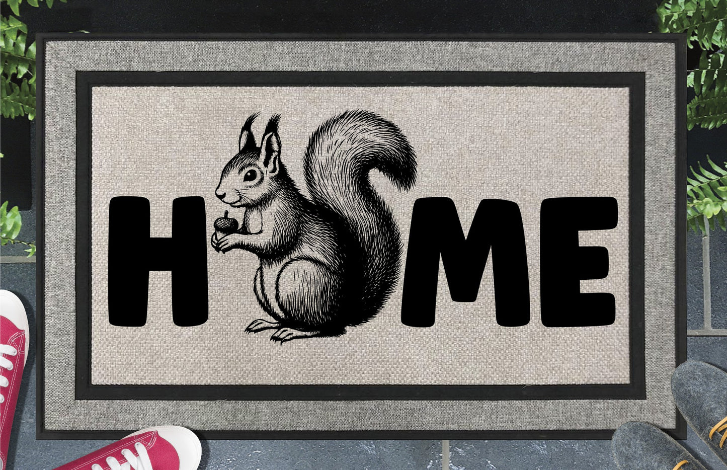 Squirrel Doormat #2 - All Weather - Squirrel Welcome Mat