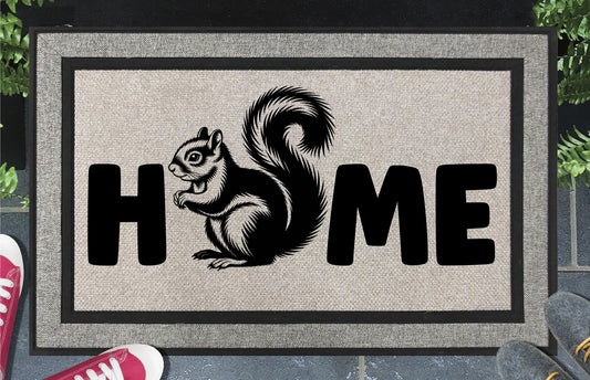 Squirrel Doormat #4 - All Weather - Squirrel Welcome Mat