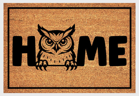 Great Horned Owl Coir Doormat – Welcome with a Wise Touch | 3 Sizes | Shipping Included