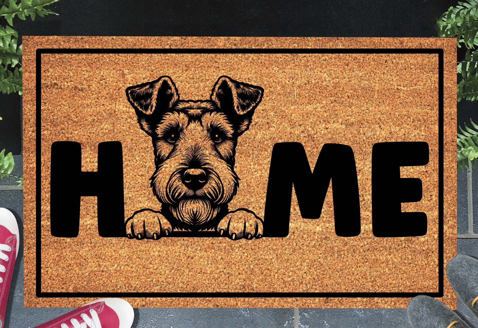 Airedale Terrier doormat #1 in entryway - 16x24 natural coir welcome mat