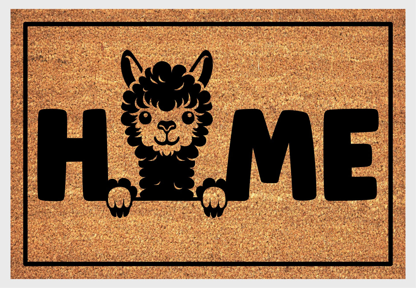 Alpaca doormat #2 with home text natural fiber welcome mat
