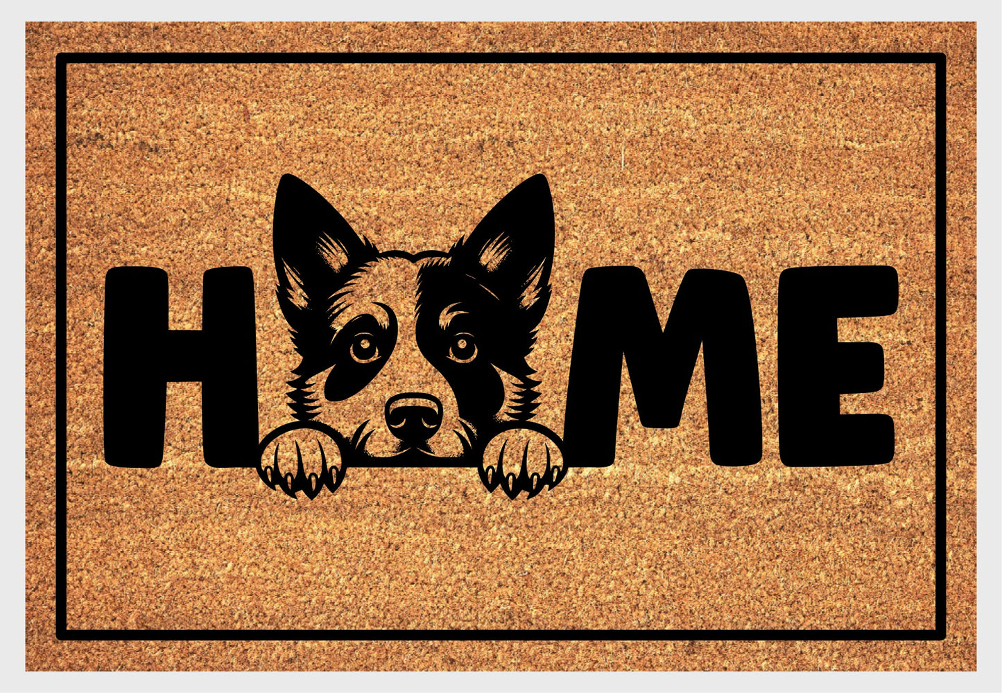 Australian Cattle Dog doormat #1 with HOME text and dog breed design