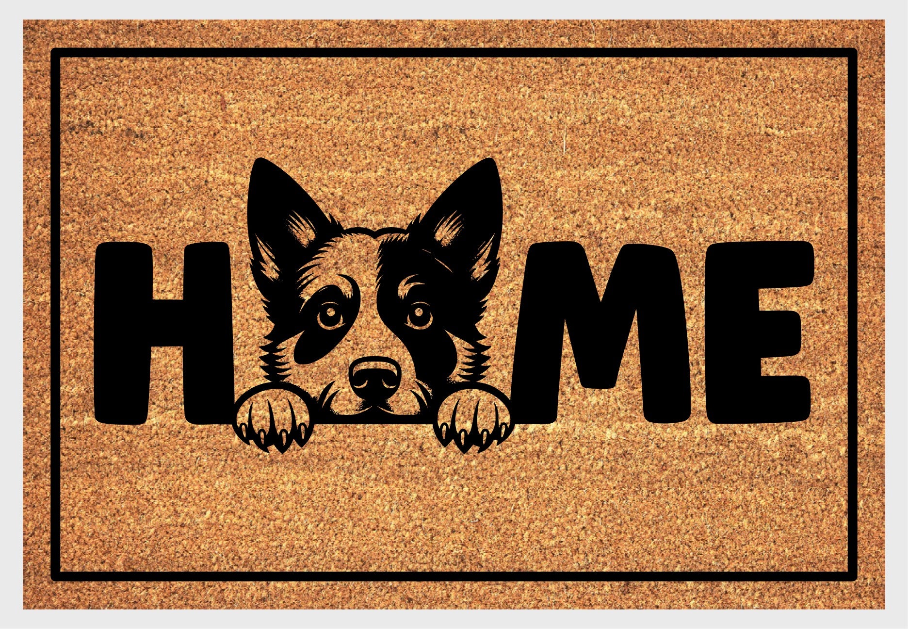 Australian Cattle Dog doormat #1 with HOME text and dog breed design