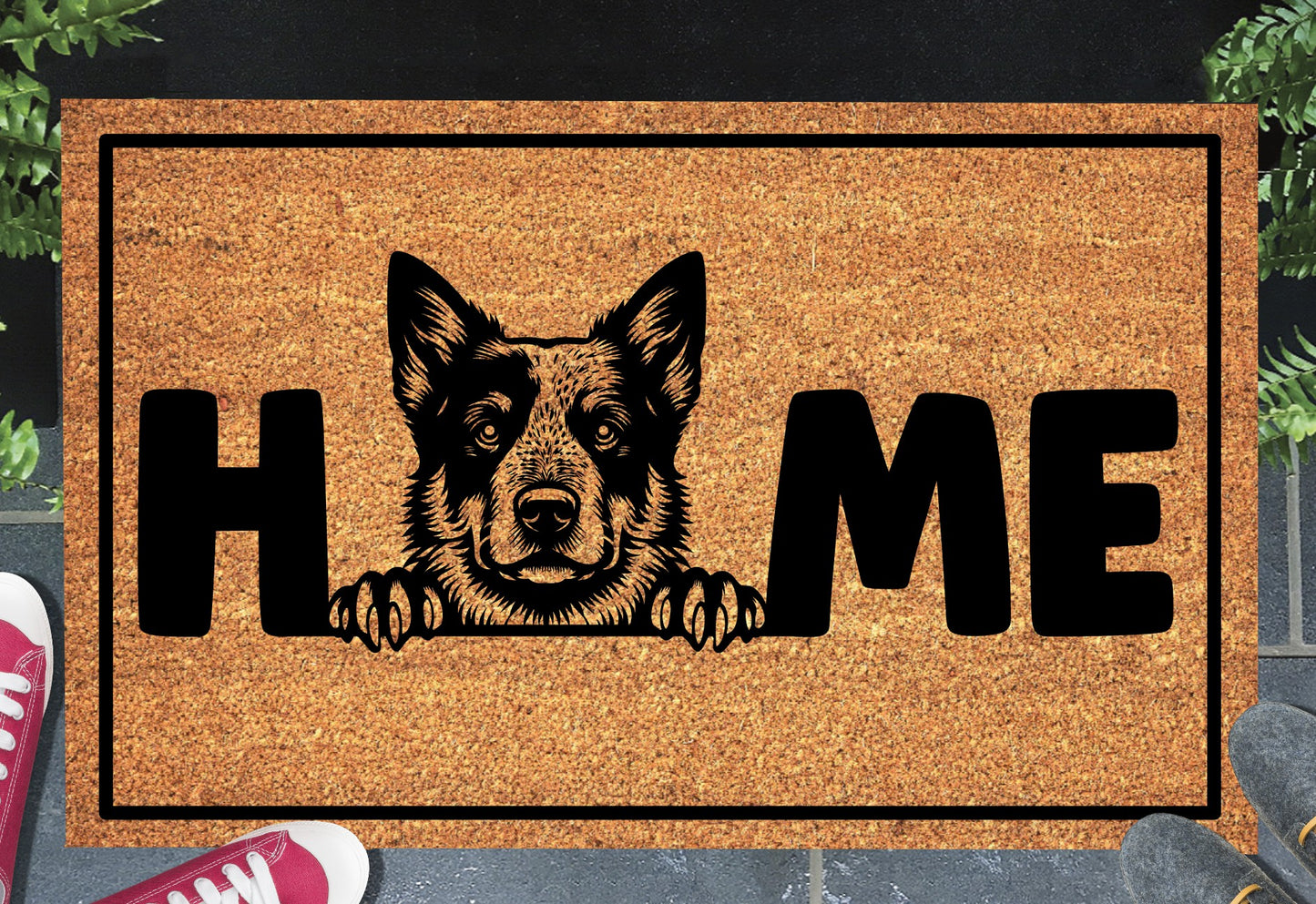 Australian Cattle Dog doormat #2 on front porch entryway