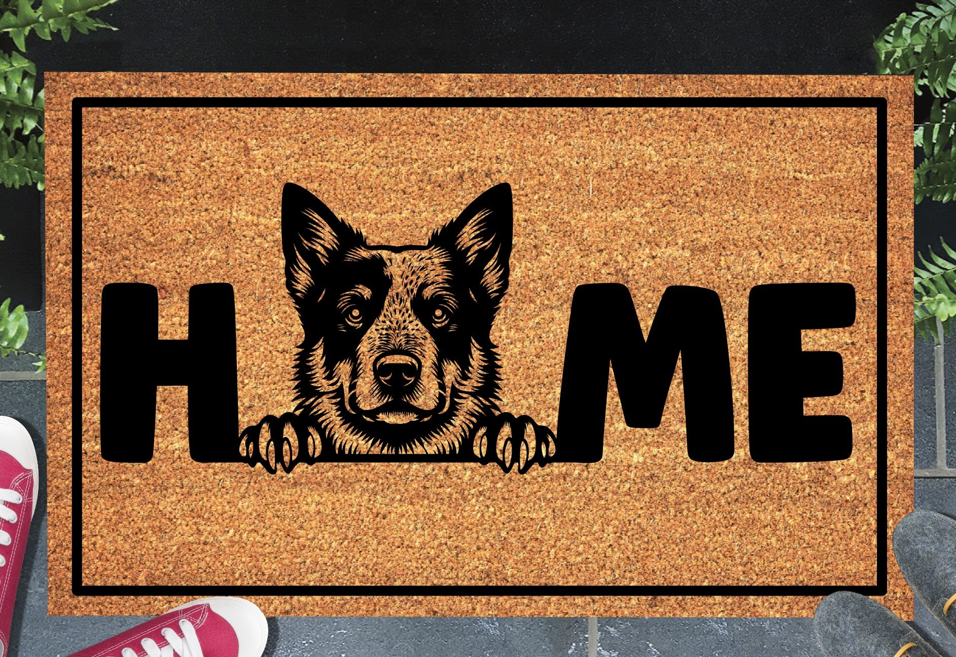 Australian Cattle Dog doormat #2 on front porch entryway