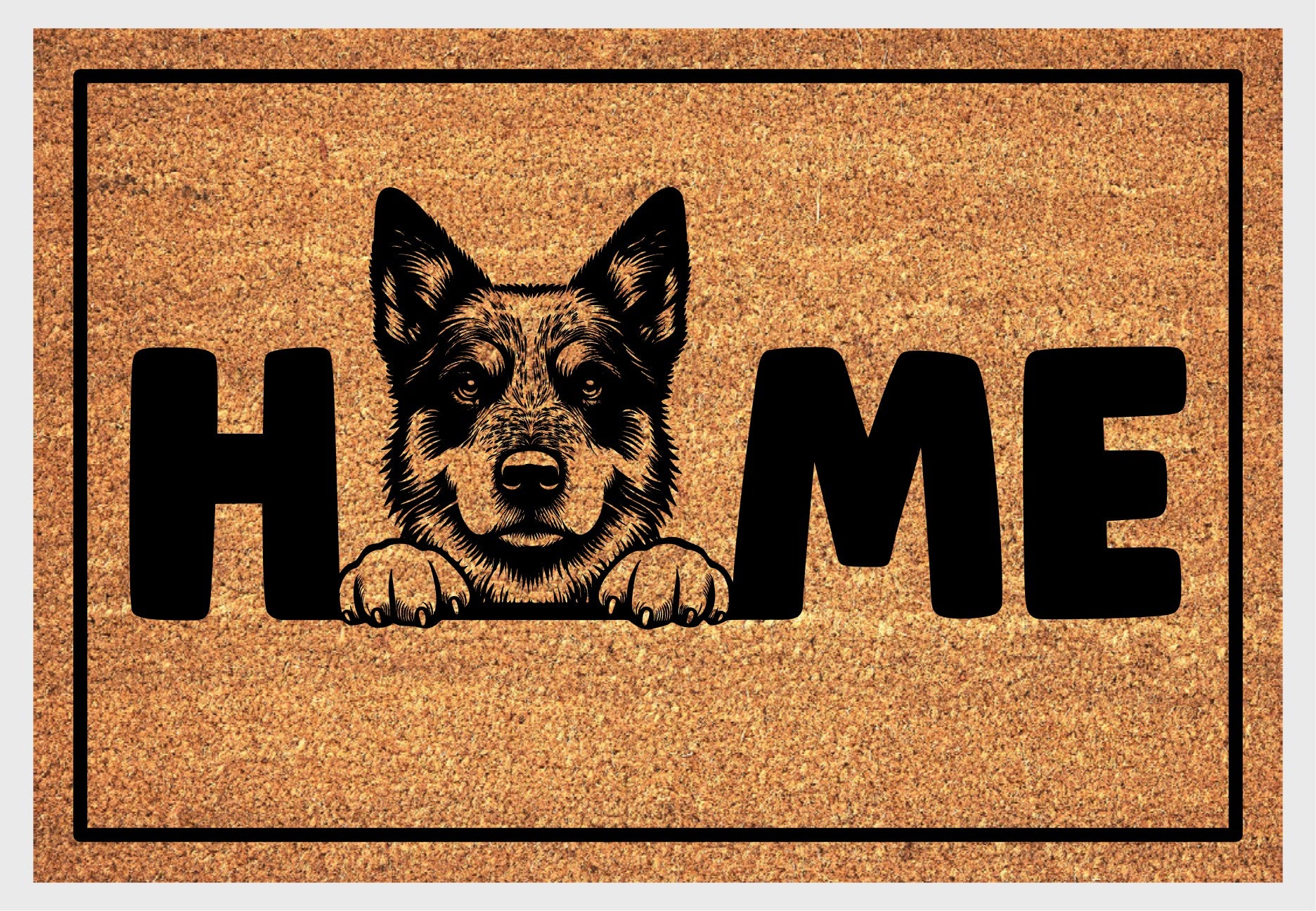 Australian Cattle Dog doormat #3 with HOME text and dog breed design