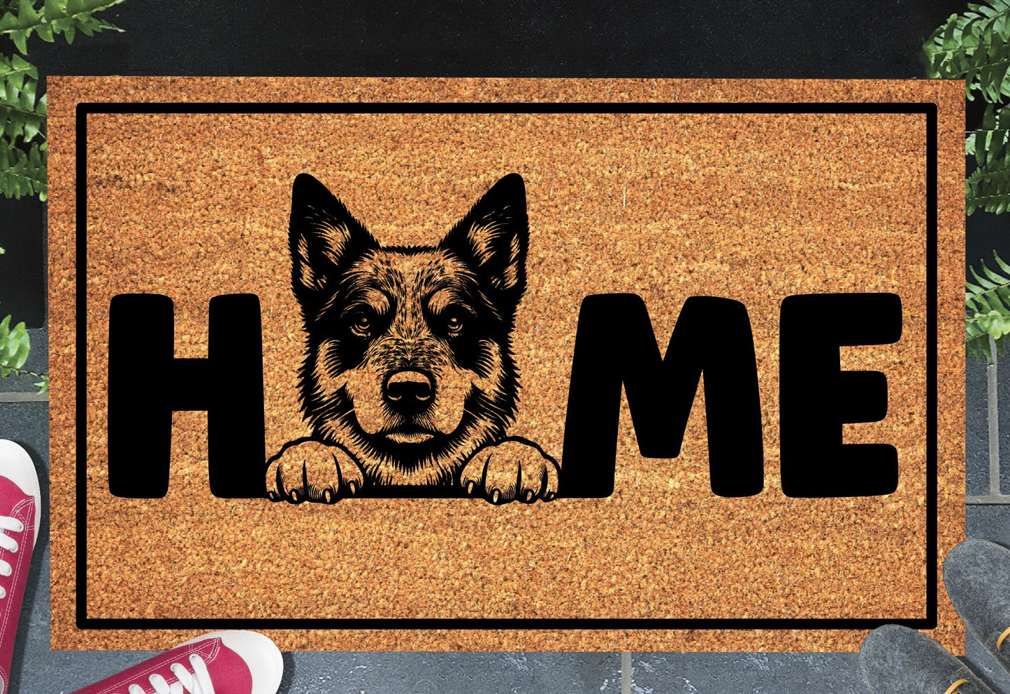 Australian Cattle Dog doormat #3 on front porch entryway