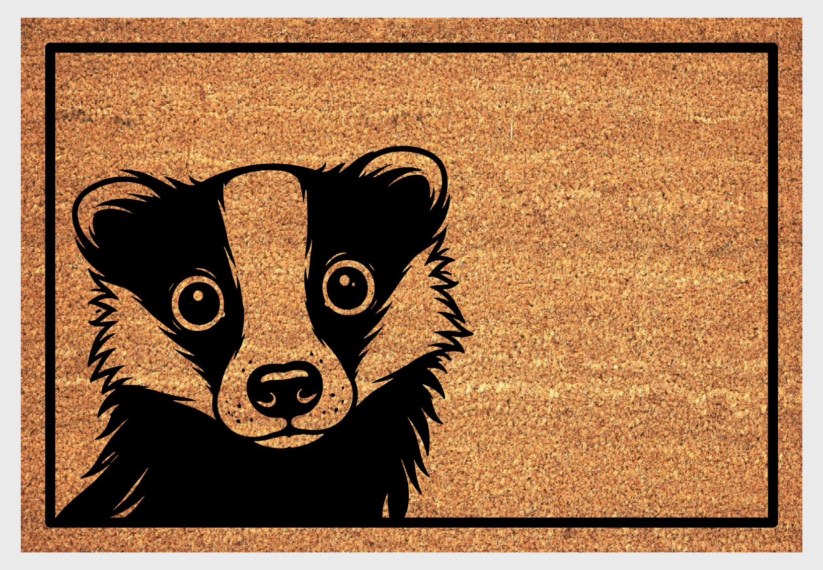Peeking Badger doormat #1 with peeping badger design natural fiber welcome mat