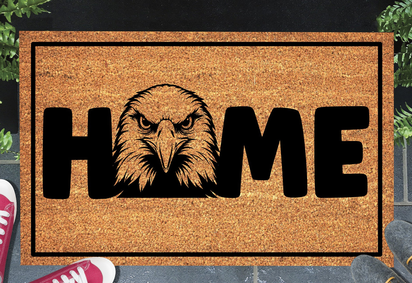 American bald eagle doormat #2 on front porch entryway