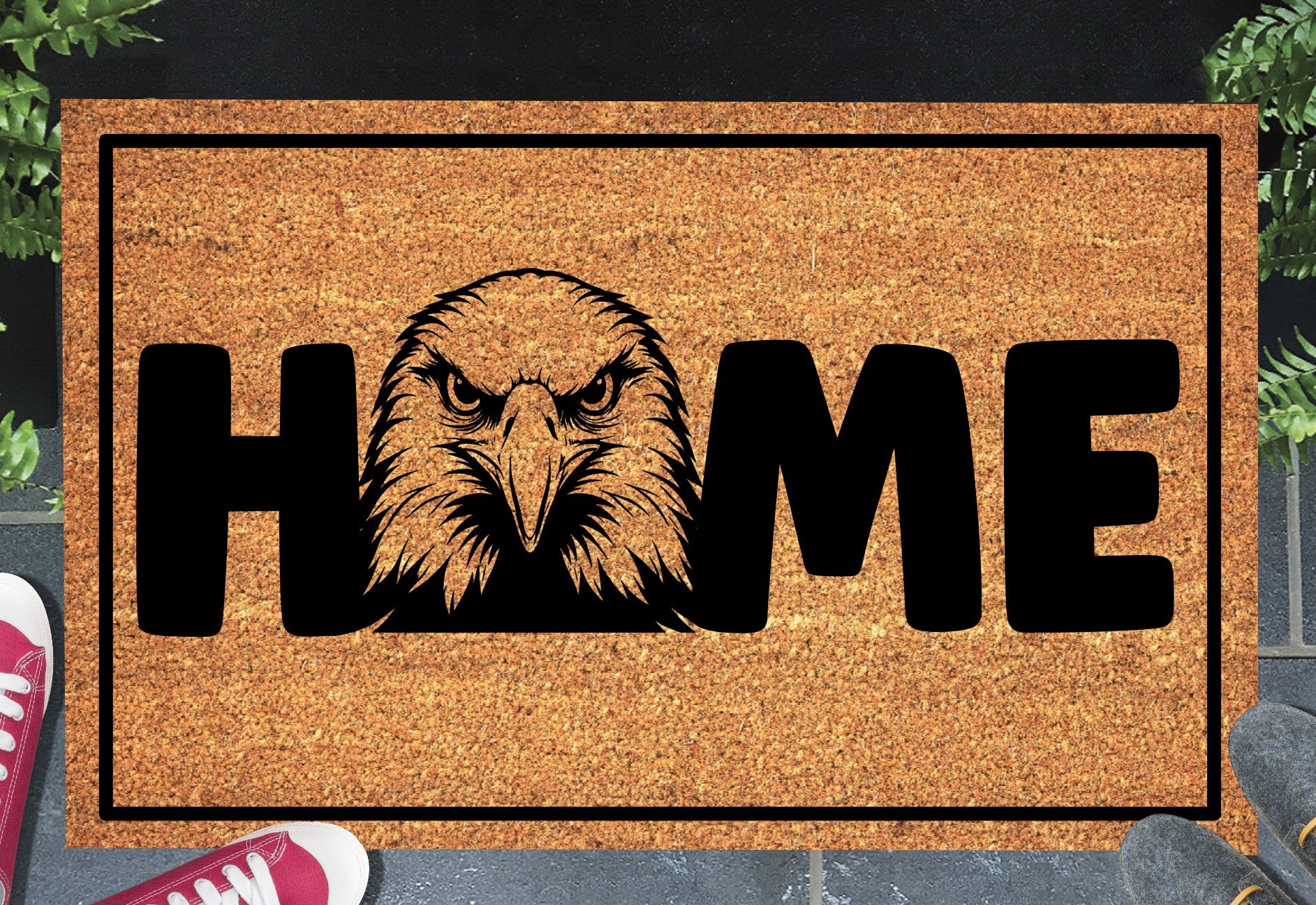 American bald eagle doormat #2 on front porch entryway