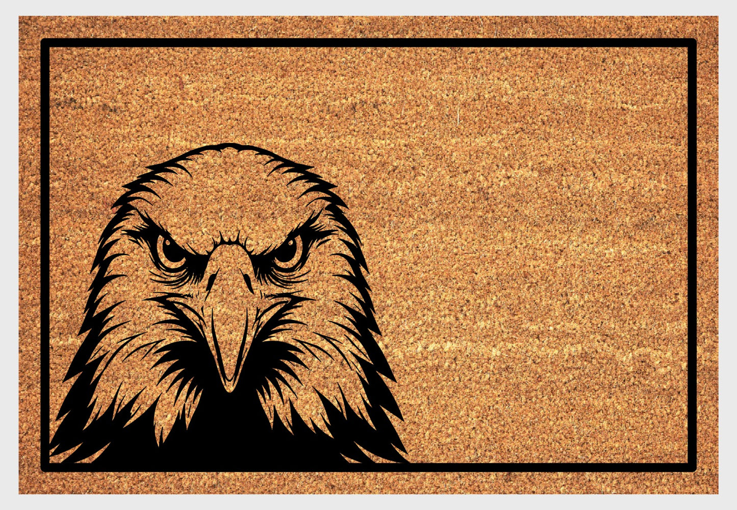 Peeking bald eagle doormat #1 with peeping eagle design