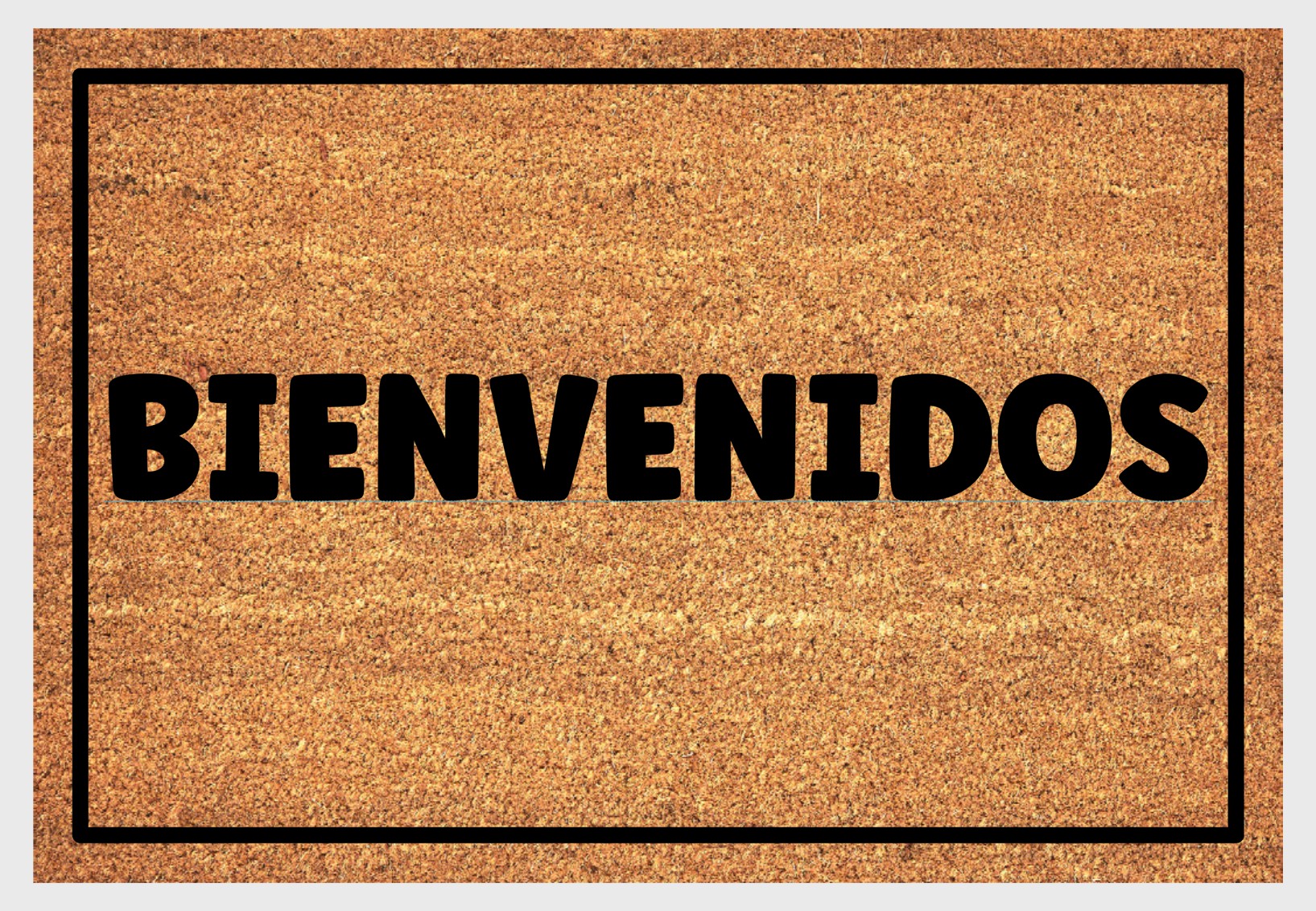 Bienvenidos coir doormat #1 with Spanish welcome greeting