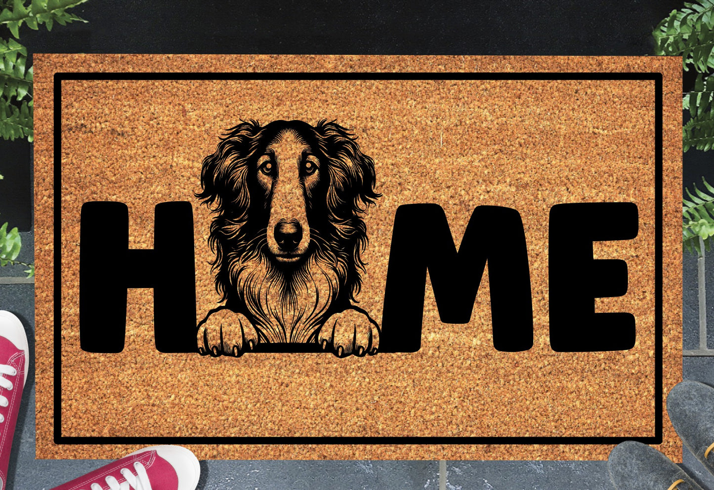 Borzoi Doormat #2 - Borzoi Welcome Mat - 3 Sizes Available