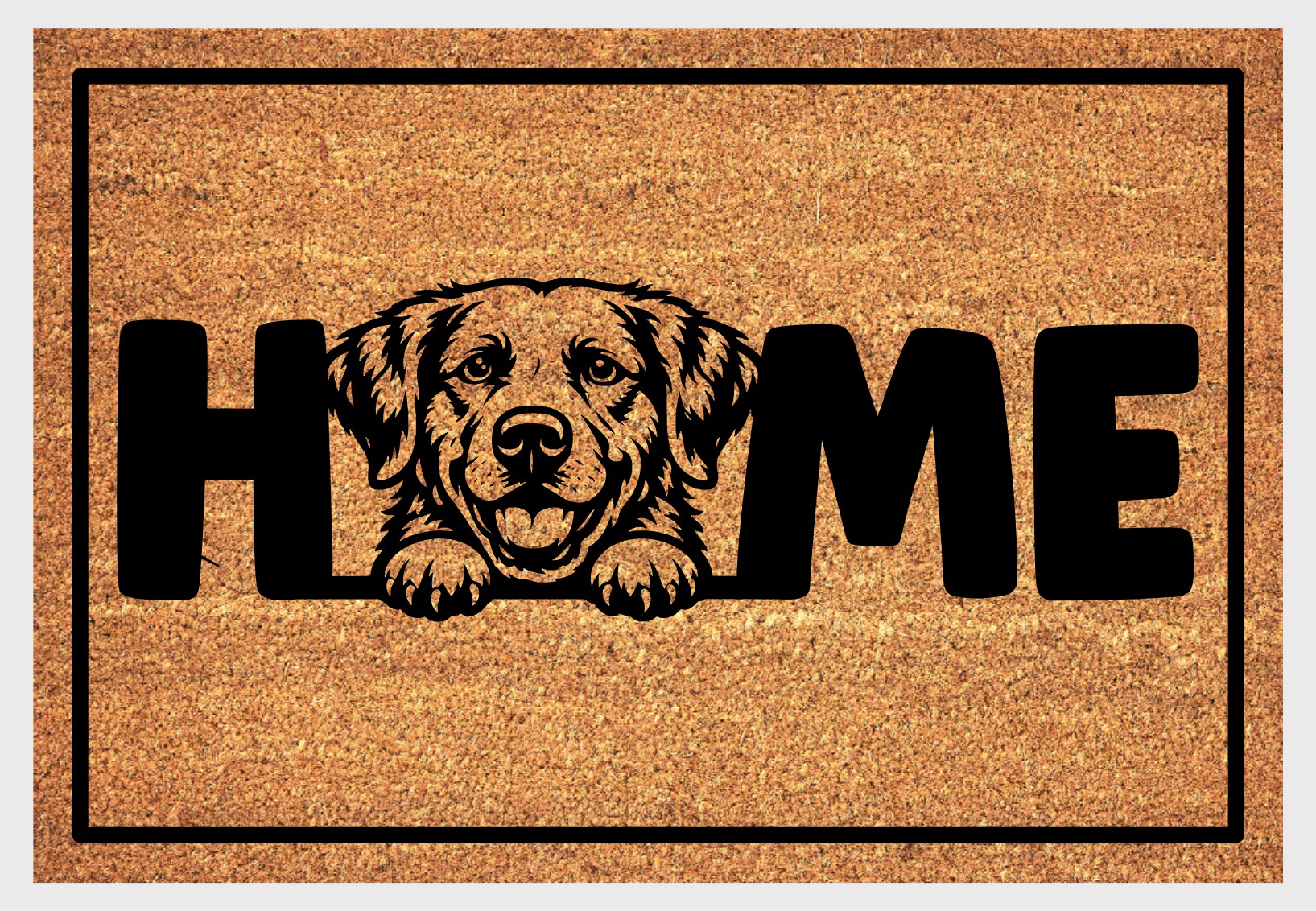 Chesapeake Bay Retriever coir doormat close-up - durable natural fiber welcome mat with non-slip backing - dog breed entryway decor