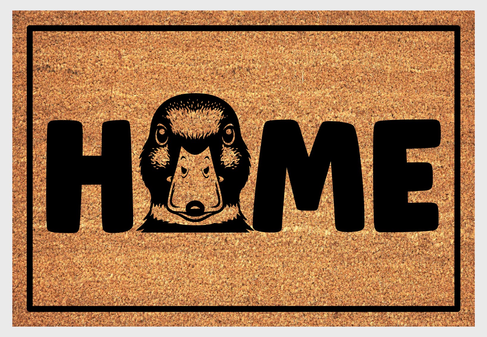 Duck coir doormat #3 with wildlife design and HOME lettering