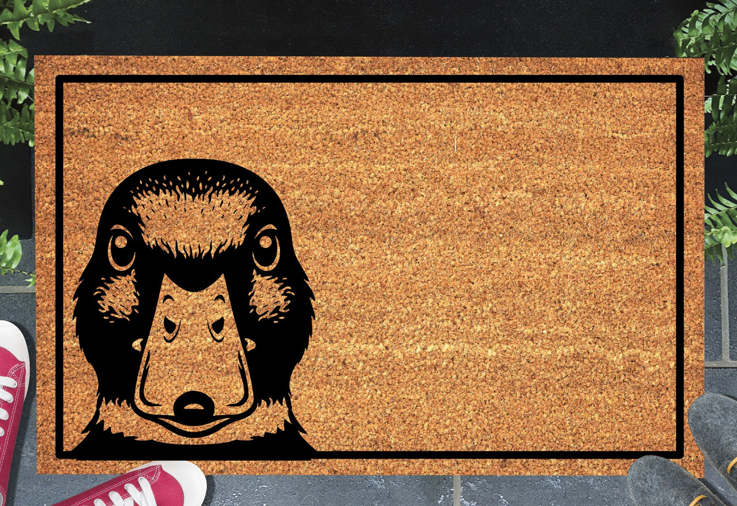 Peeking mallard duck doormat #1 on front porch entryway