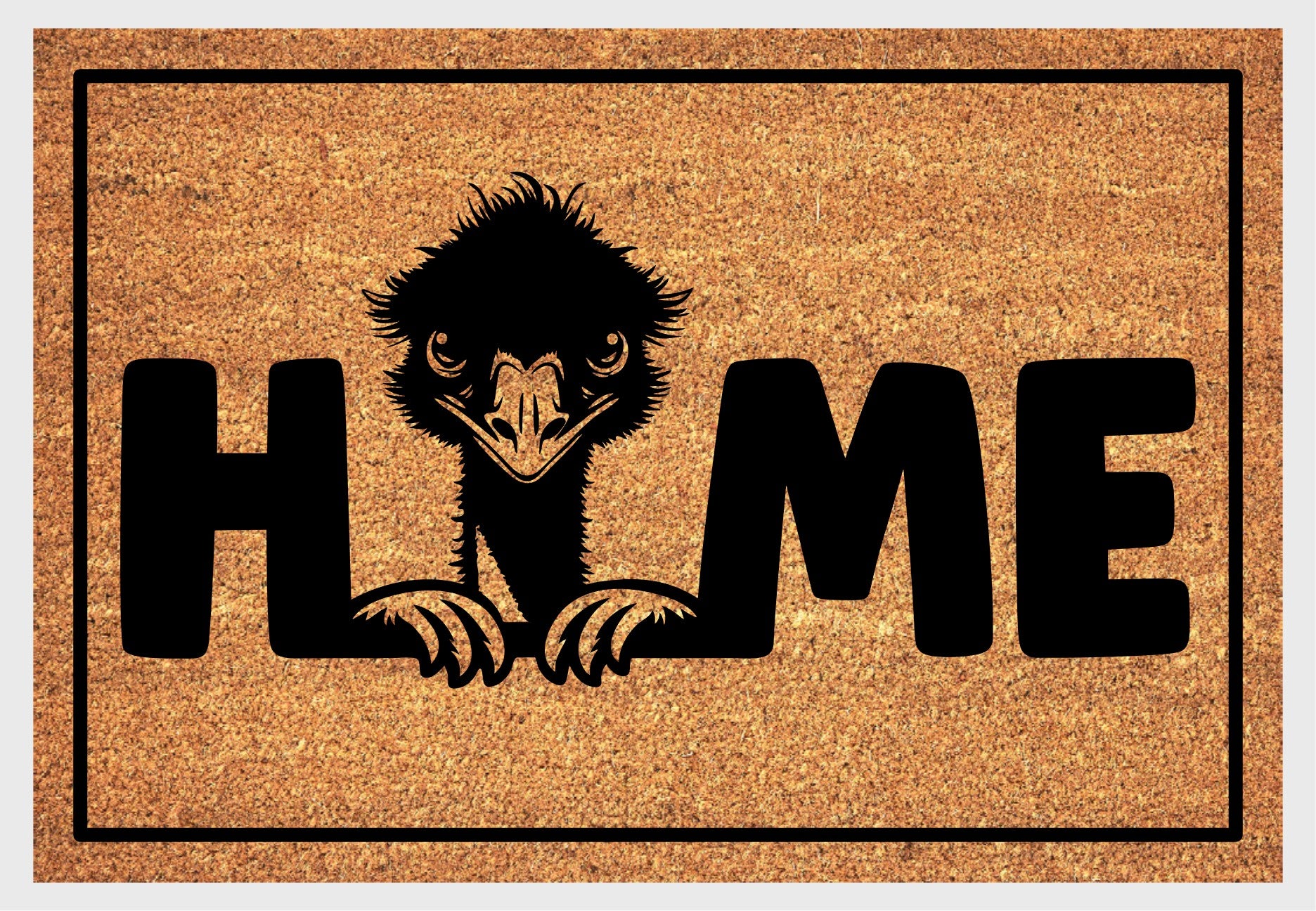 Emu coir doormat #1 with home text natural fiber welcome mat