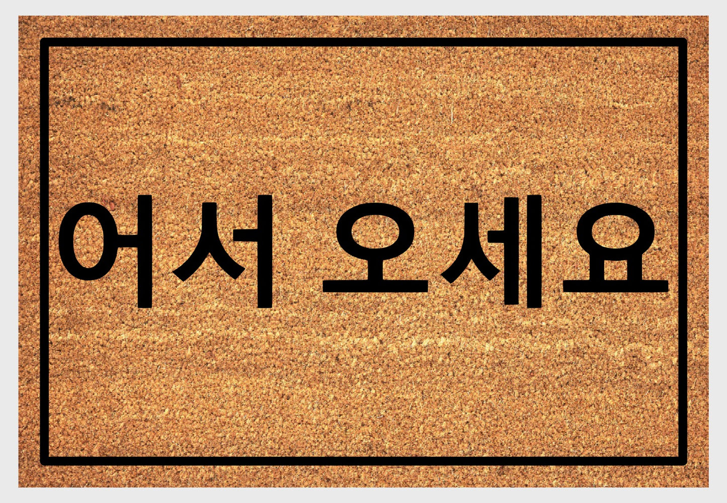 Eoseo oseyo coir doormat #1 with Korean welcome greeting