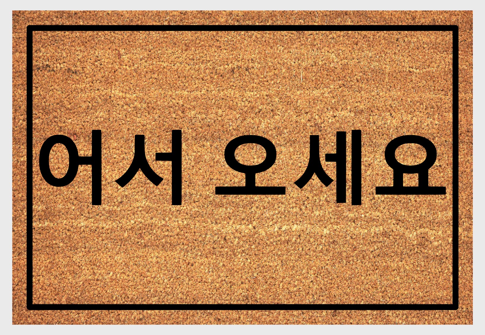 Eoseo oseyo coir doormat #1 with Korean welcome greeting