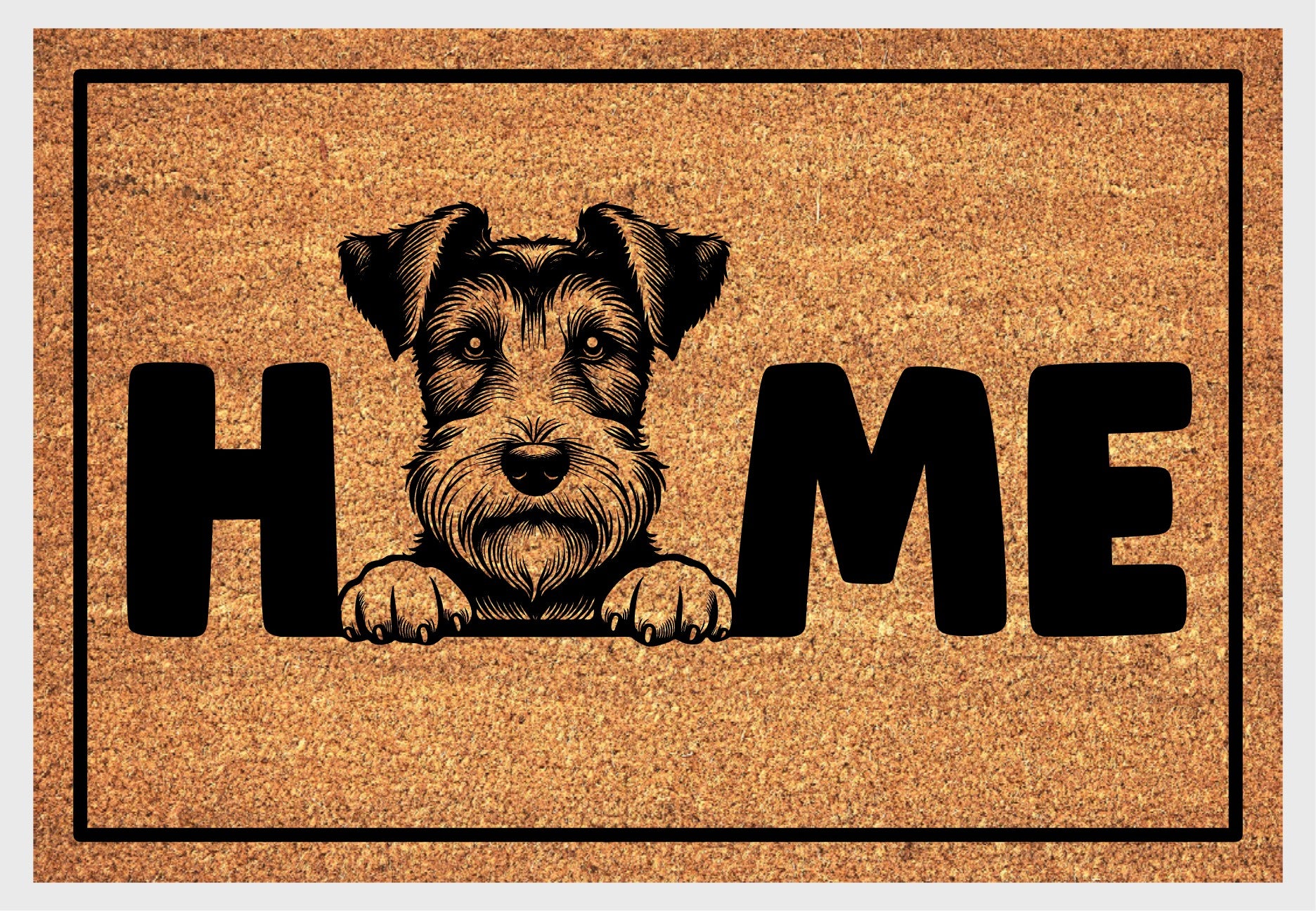 Fox Terrier doormat natural coir with home design