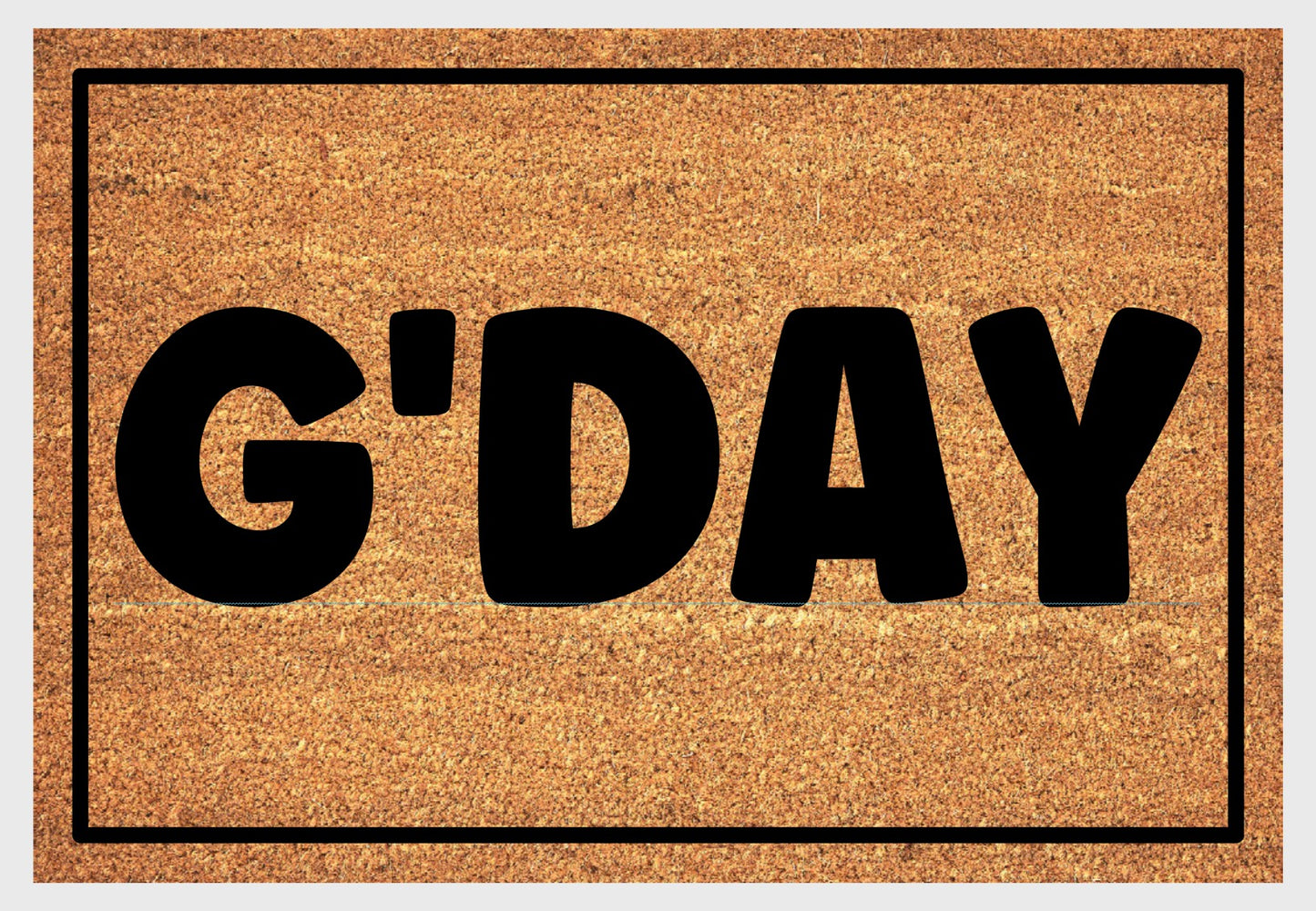 Australian coir doormat #1 with G'DAY text