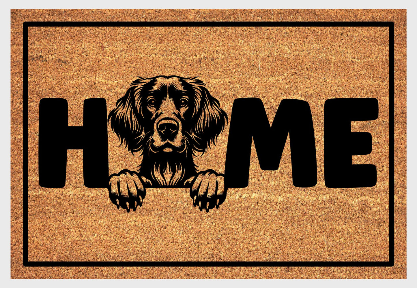 Irish Setter coir doormat #1 with HOME text and dog breed design