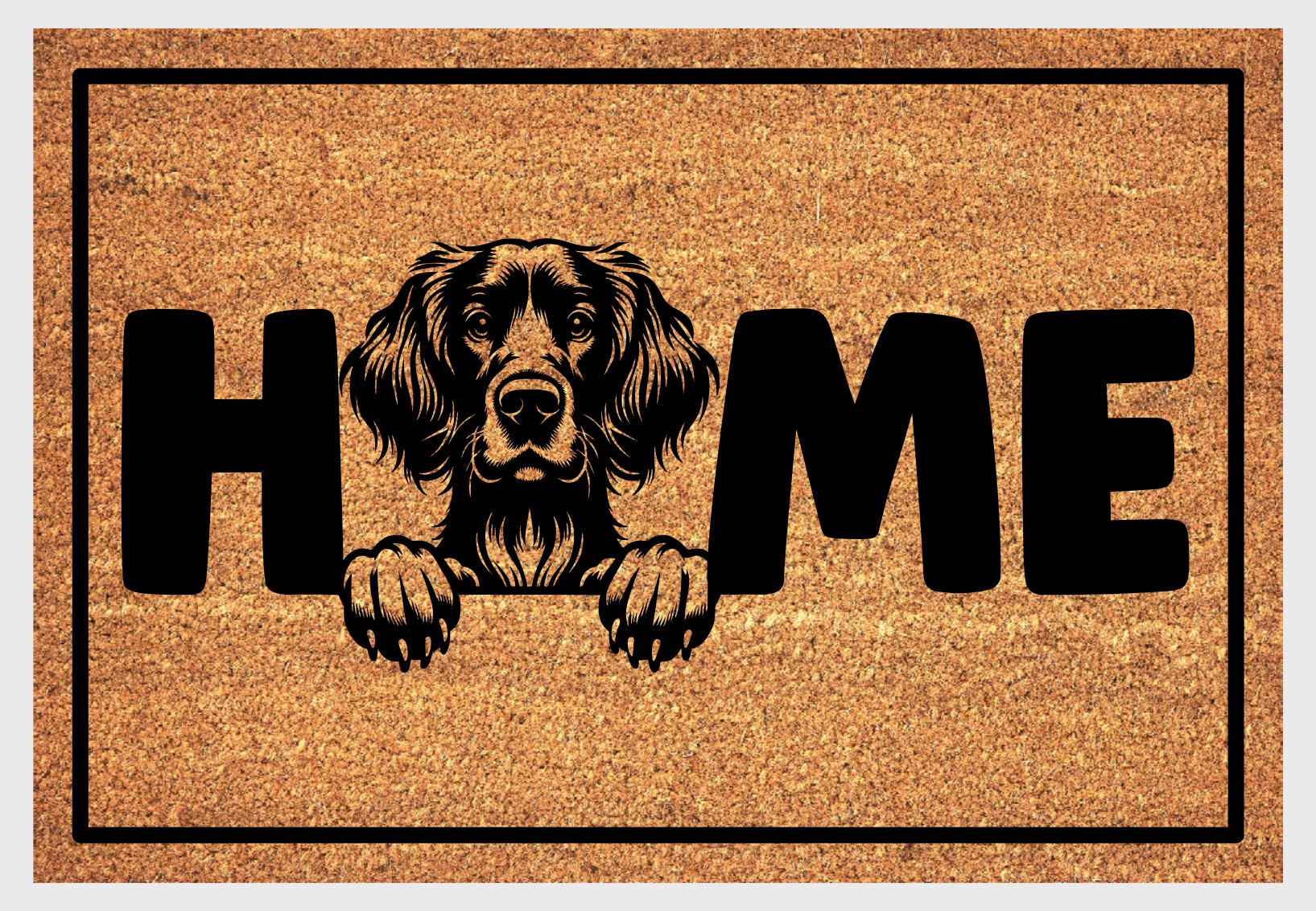Irish Setter coir doormat #1 with HOME text and dog breed design