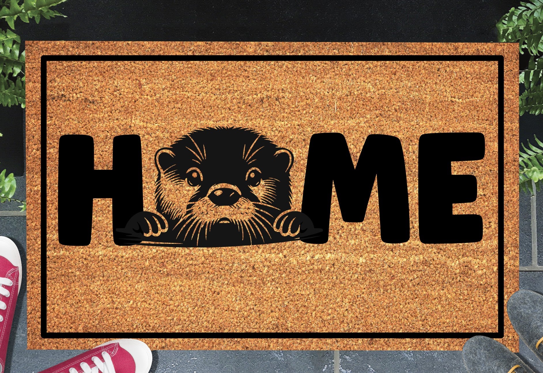 Otter doormat #1 on front porch entryway