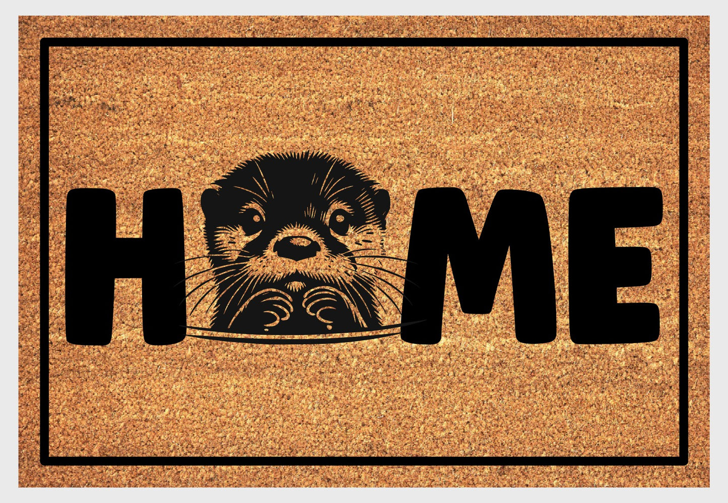 Otter coir doormat #2 with HOME text and otter design
