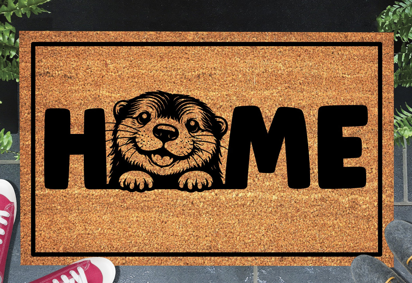 Otter doormat #3 on front porch entryway
