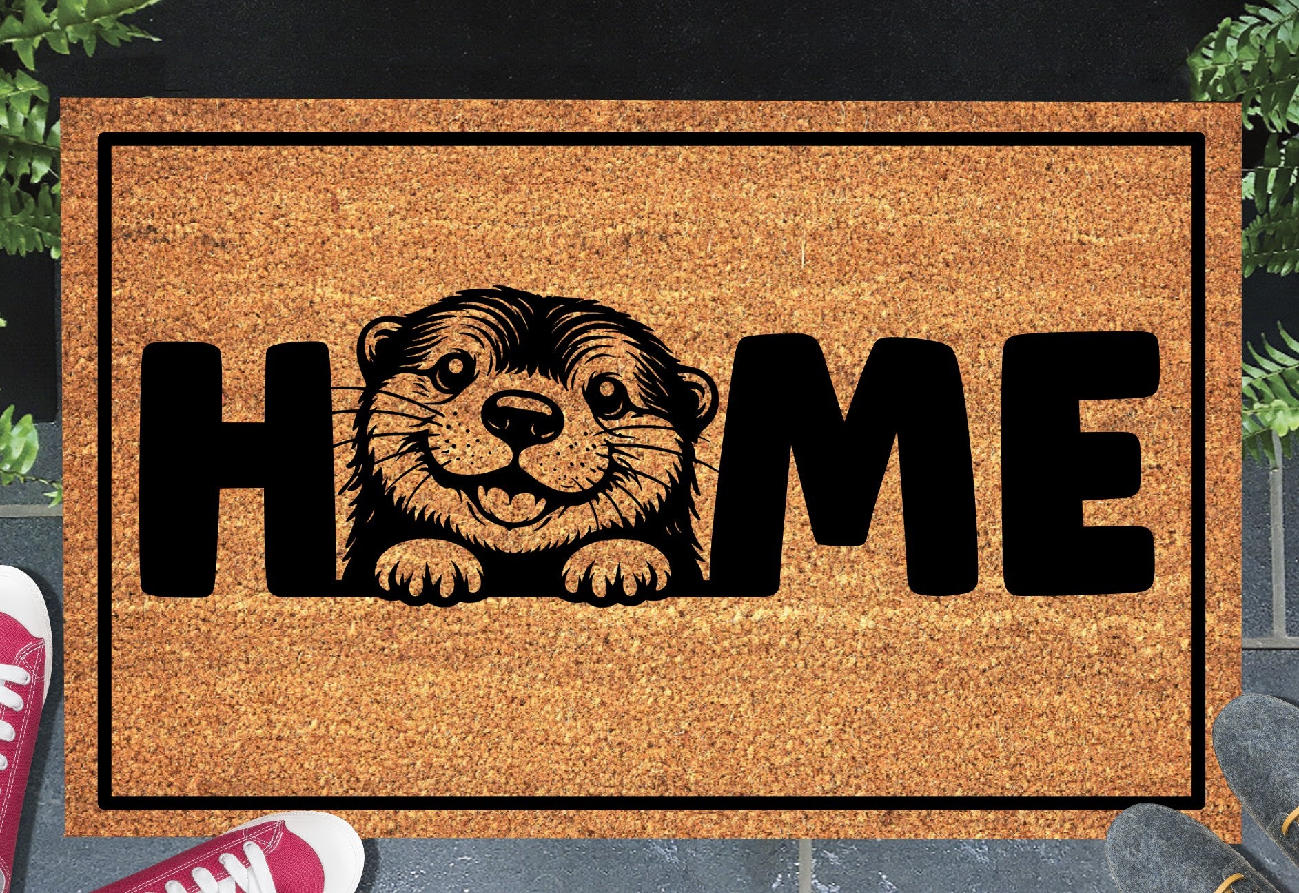 Otter doormat #3 on front porch entryway
