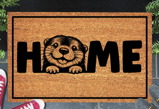 Otter doormat #3 on front porch entryway