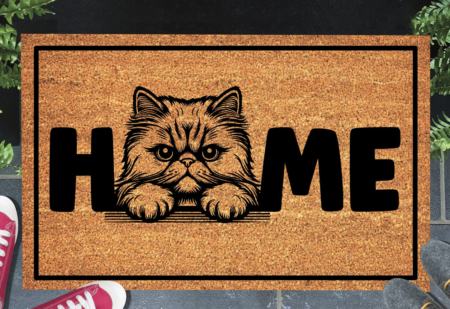 Persian Cat Doormat #1 - Persian Cat Welcome Mat - 3 Sizes Available
