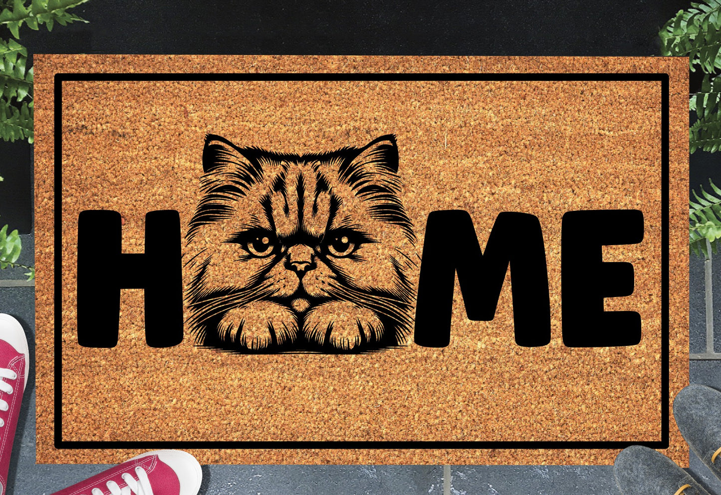 Persian Cat Doormat #3 - Persian Cat Welcome Mat - 3 Sizes Available