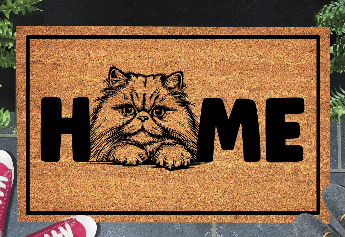 Persian Cat Doormat #4 - Persian Cat Welcome Mat - 3 Sizes Available