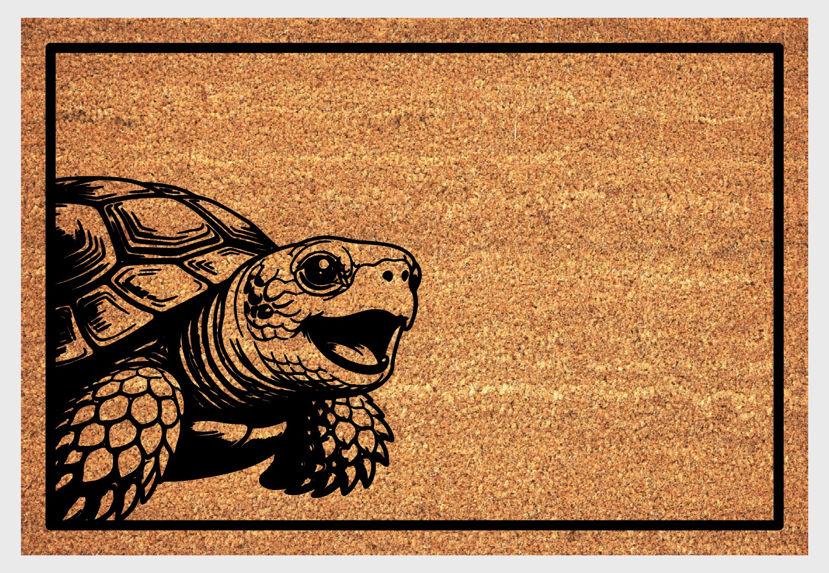 Russian tortoise coir doormat #1 with tortoise design