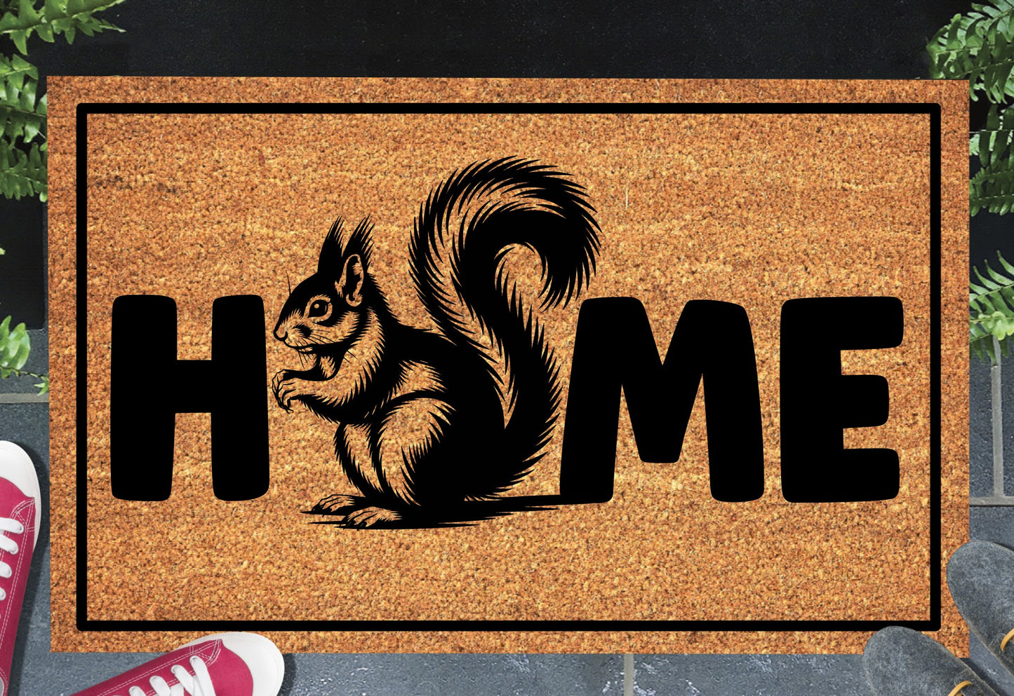 Squirrel Doormat #1 - Squirrel Welcome Mat - 3 Sizes Available