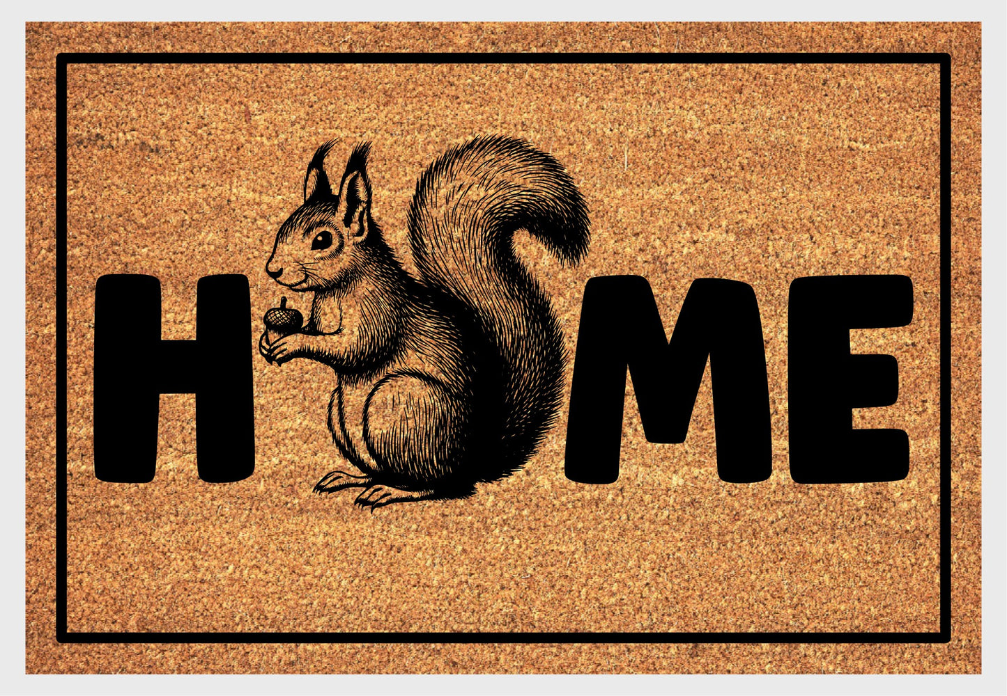 Red squirrel doormat #2 closeup